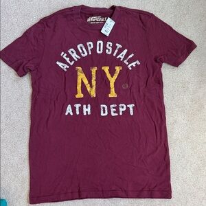 Aeropostale Men's Burgundy NY Graphic Tee